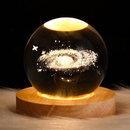 Luminária Espacial 3D para Quarto – Luz Decorativa em Cristal