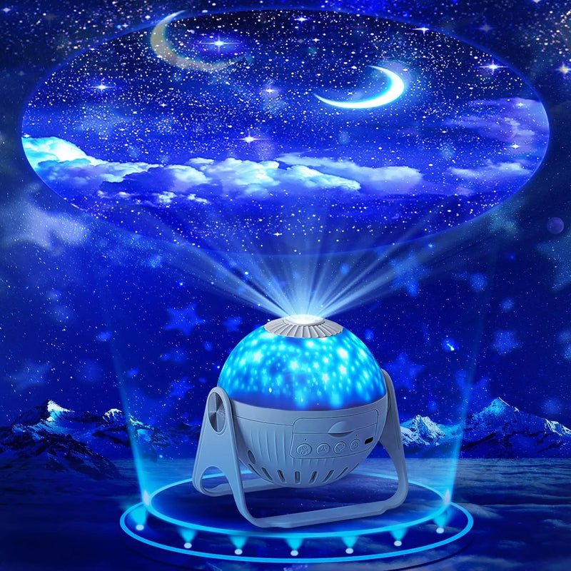 Projetor Galáxia 360° 7 Cores LED – Luminária Estrelas para Quarto Infantil e Relaxamento