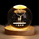 Luminária Espacial 3D para Quarto – Luz Decorativa em Cristal