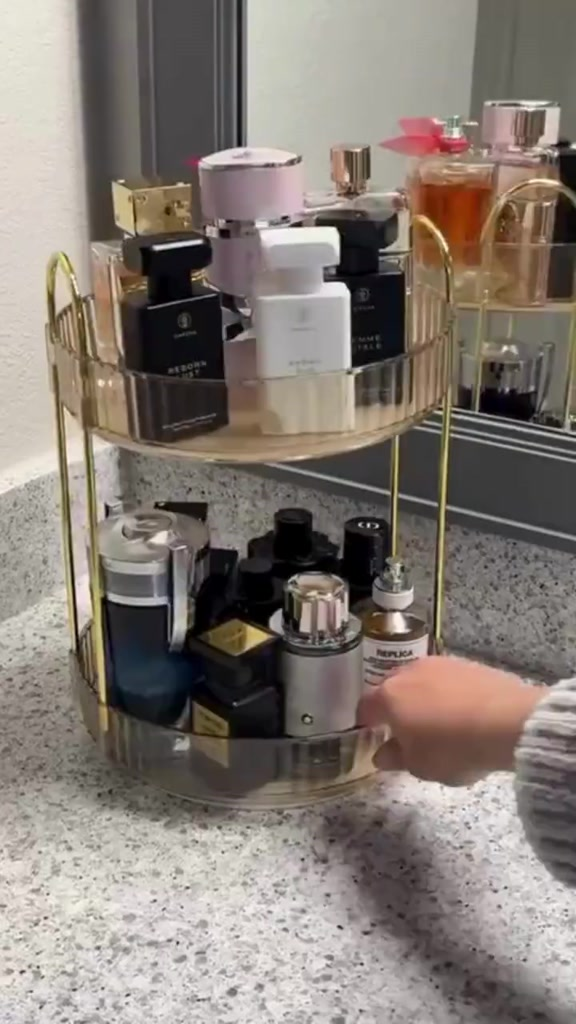 Organizador de Maquiagem Giratório – Suporte Multiuso 2/3 Andares p/ Cosméticos e Perfumes
