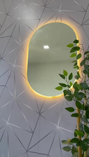 Espelho Oval LED 40x50cm – Decorativo Moderno com Luz Banheiro Quarto Fácil Instalação