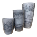 KIT 3 VASOS DECORATIVOS PARA PLANTAS | POLIETILENO MARMORIZADO PREMIUM | MODERNO E LEVE”
