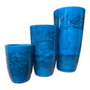 KIT 3 VASOS DECORATIVOS PARA PLANTAS | POLIETILENO MARMORIZADO PREMIUM | MODERNO E LEVE”