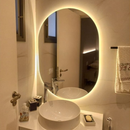 Espelho Oval LED 40x50cm – Decorativo Moderno com Luz Banheiro Quarto Fácil Instalação
