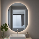 Espelho Oval LED 40x50cm – Decorativo Moderno com Luz Banheiro Quarto Fácil Instalação