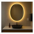 Espelho Oval LED 40x50cm – Decorativo Moderno com Luz Banheiro Quarto Fácil Instalação
