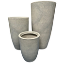 KIT 3 VASOS DECORATIVOS PARA PLANTAS | POLIETILENO MARMORIZADO PREMIUM | MODERNO E LEVE”