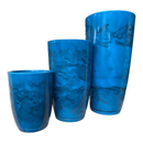 KIT 3 VASOS DECORATIVOS PARA PLANTAS | POLIETILENO MARMORIZADO PREMIUM | MODERNO E LEVE”