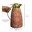 Garrafa Termica 1Litro Luxo Marmorizada Dourada Café Chá Agua Quente Frio