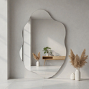 Espelho Orgânico 70x50 Lapidado Polido Moderno Decorativo C/SUPORTE (Habitare Home Decor)