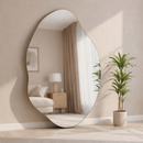 Espelho Orgânico 70x50 Lapidado Polido Moderno Decorativo C/SUPORTE (Habitare Home Decor)
