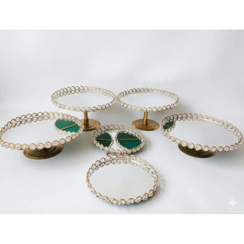 Kit bandejas bordadas para festa 6 peças festa mesa porta doces