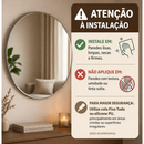 Espelho Oval LED 40x50cm – Decorativo Moderno com Luz Banheiro Quarto Fácil Instalação