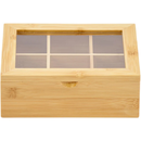 Organizador Porta Chá Sachê Bambu Caixa Decorativa Bijuterias 6/8 Divisórias Especiarias