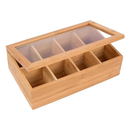 Organizador Porta Chá Sachê Bambu Caixa Decorativa Bijuterias 6/8 Divisórias Especiarias