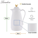 Garrafa Térmica de Café Laradore Bird - Branca e Dourada 1L