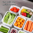 Kit 3 Organizadores Potes Hermetico Geladeira 850ML/1750ML/3300ML Alimentos Vegetais