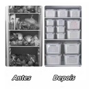 Kit 3 Organizadores Potes Hermetico Geladeira 850ML/1750ML/3300ML Alimentos Vegetais