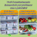 Kit 3 Organizadores Potes Hermetico Geladeira 850ML/1750ML/3300ML Alimentos Vegetais
